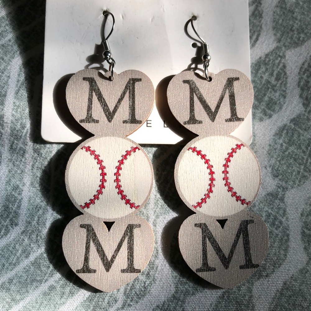 Baseball Heart Earrings